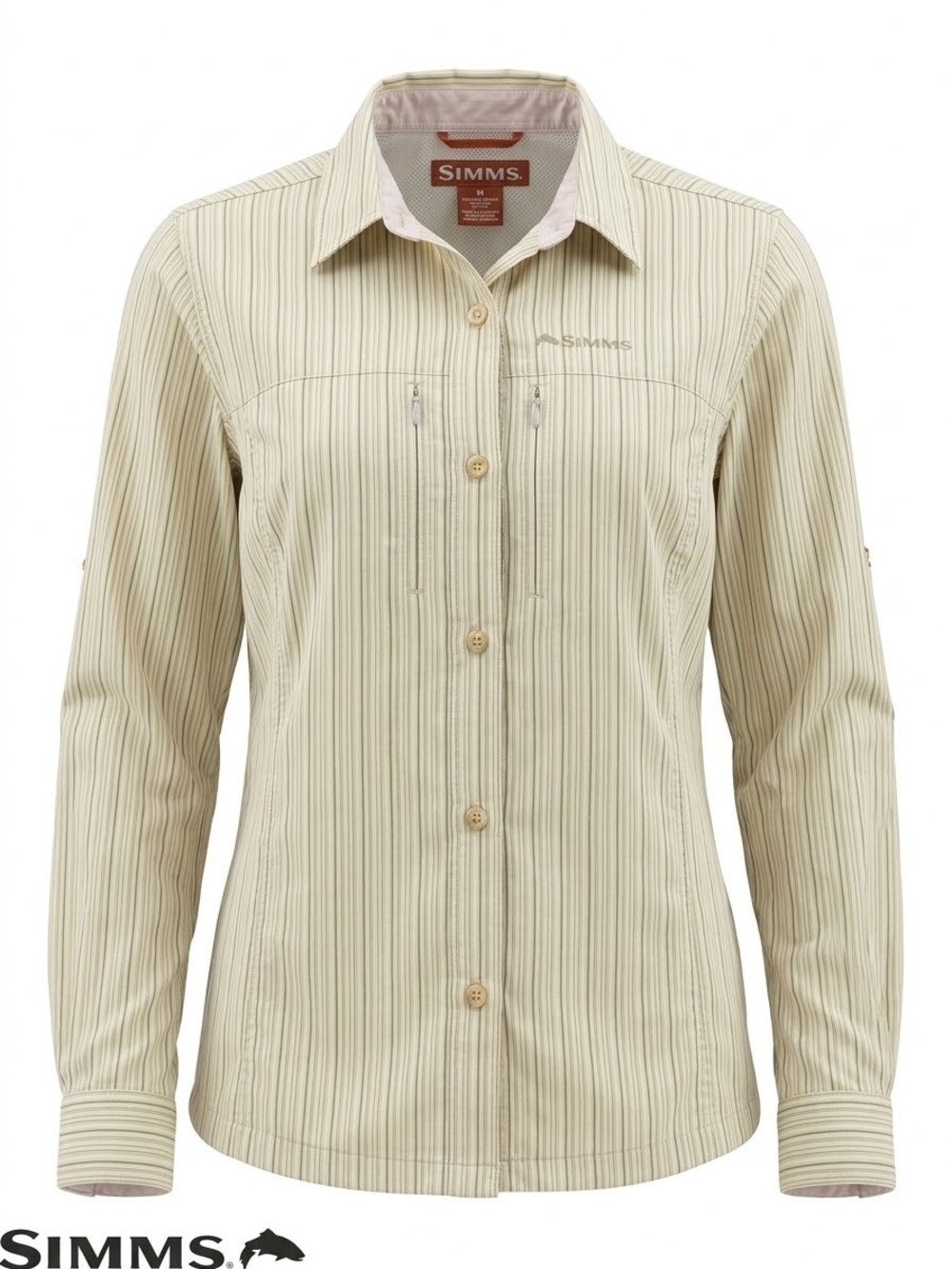 Simms Fishing Products Shirt Womens Medium M Striped Vented Fly Fish Boat Hike